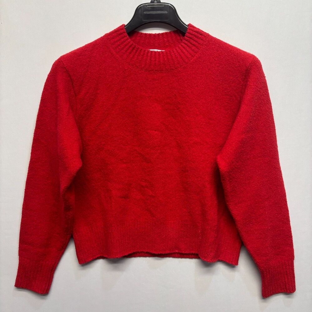 AYR Women Pullover Sweater Size Medium Organic Cotton Blend Red D100 -1